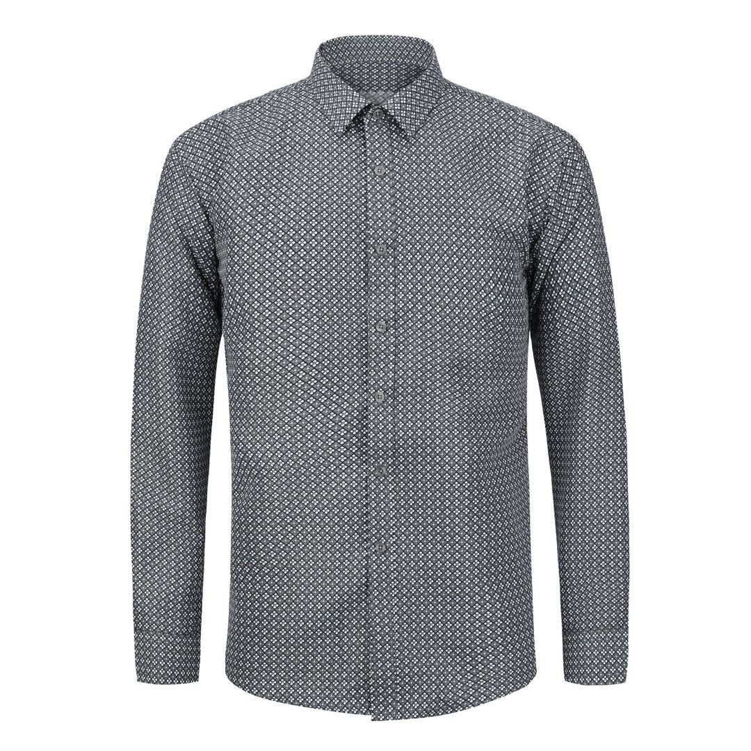 Men Shirt Luxury Long Sleeve Print Casual Shirt Men Autumn Lapel Fashion Stylish Button Down Business Shirts Image 1