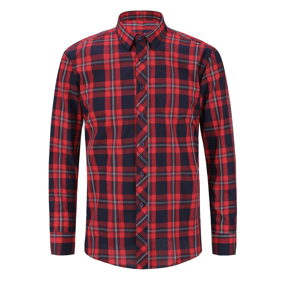 Men Casual Shirt Long Sleeve Regular Fit Retro Shirt Vintage Plaid Lapel Streetwear Spring Autumn Blouse Image 3