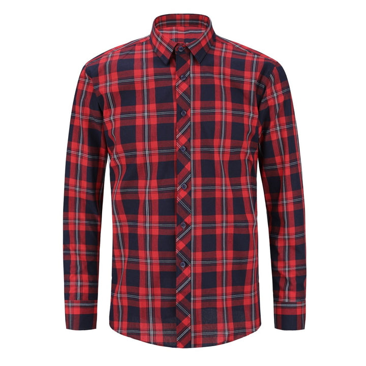 Men Casual Shirt Long Sleeve Regular Fit Retro Shirt Vintage Plaid Lapel Streetwear Spring Autumn Blouse Image 1