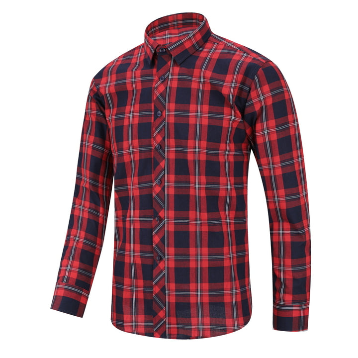 Men Casual Shirt Long Sleeve Regular Fit Retro Shirt Vintage Plaid Lapel Streetwear Spring Autumn Blouse Image 4