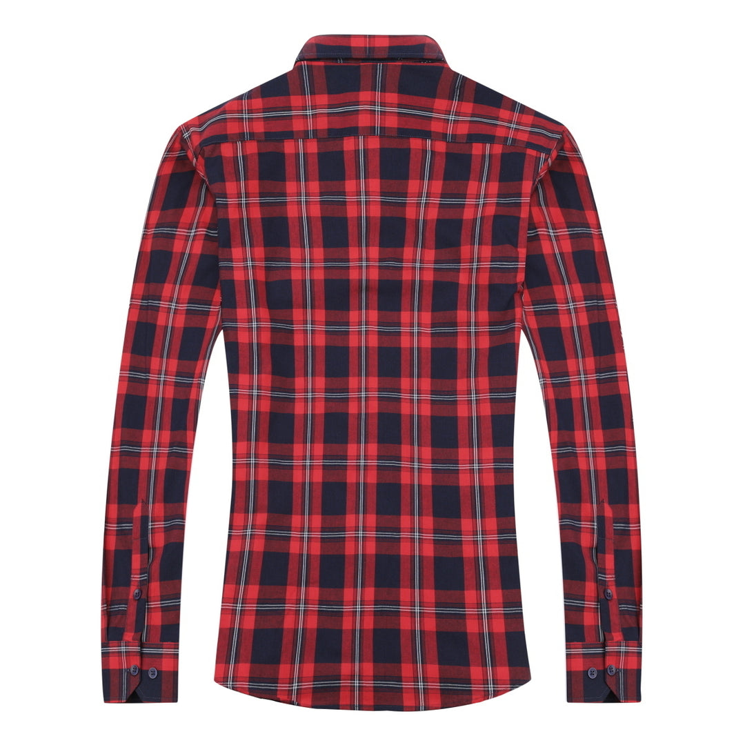 Men Casual Shirt Long Sleeve Regular Fit Retro Shirt Vintage Plaid Lapel Streetwear Spring Autumn Blouse Image 2