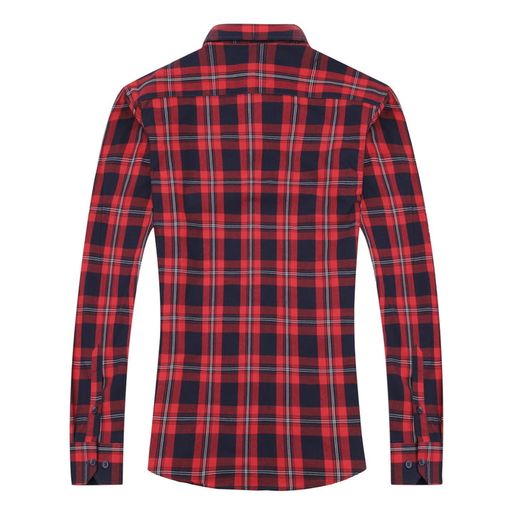 Men Casual Shirt Long Sleeve Regular Fit Retro Shirt Vintage Plaid Lapel Streetwear Spring Autumn Blouse Image 2