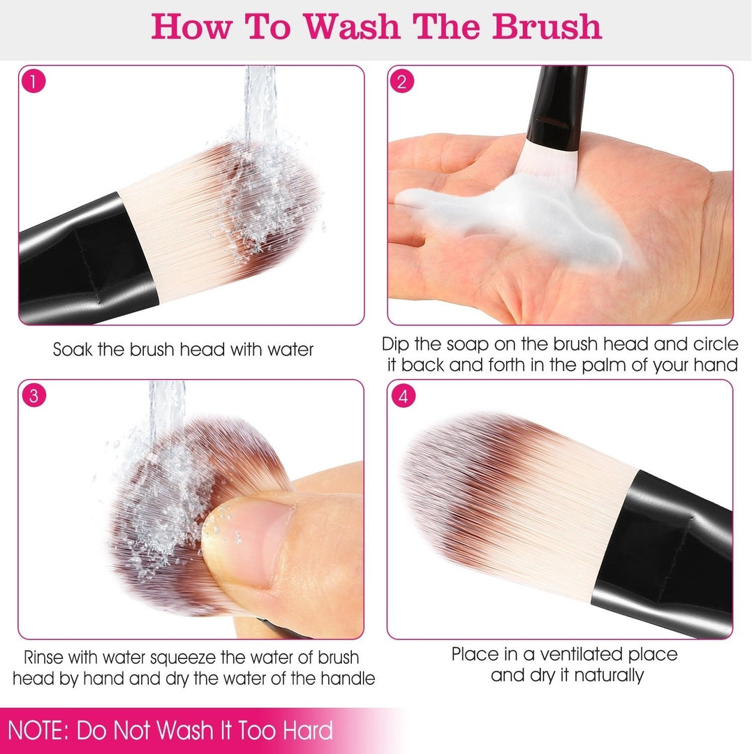 20Pcs Makeup Brushes Set Eye Shadows Face Foundation Brushes Cruelty-Free Synthetic Fiber Bristles Powder Liquid Cream Image 3