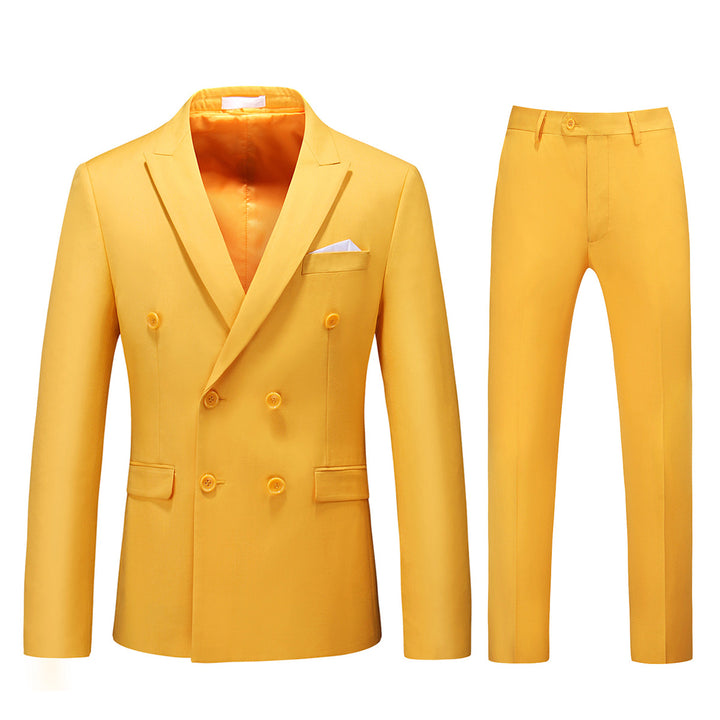 2 Pieces Men Suit Gentleman Classic Business Casual Suits Fashion Wedding Blazers Pants Set Solid Color Spring Autumn Image 1