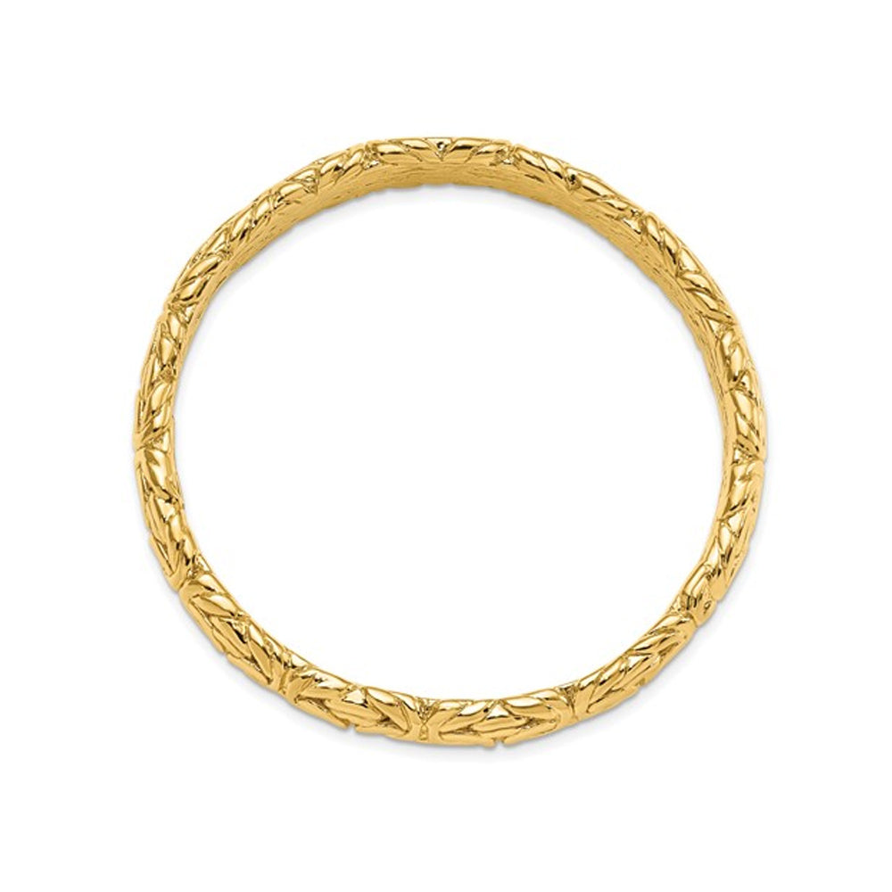 Sterling Silver Gold-tone Textured Bangle Bracelet Image 3