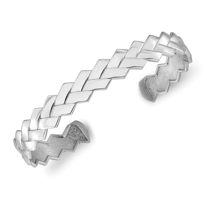 Sterling Silver Cuff Bangle Bracelet (7.75 Inches) Image 1
