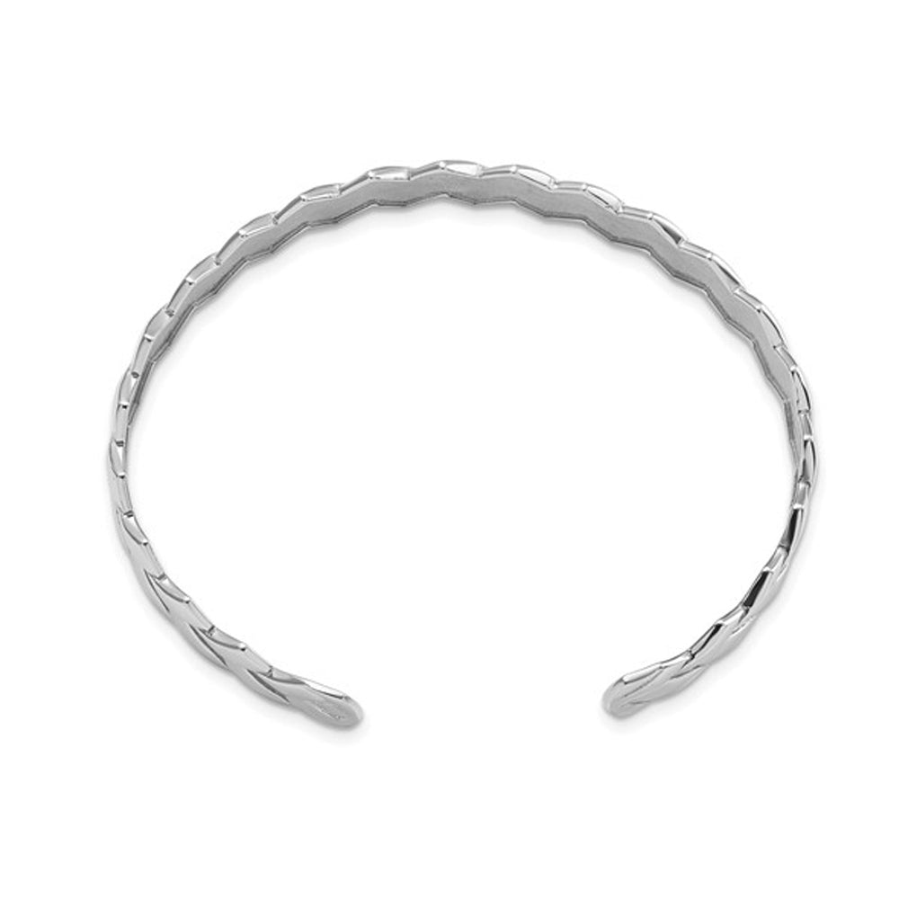 Sterling Silver Cuff Bangle Bracelet (7.75 Inches) Image 2