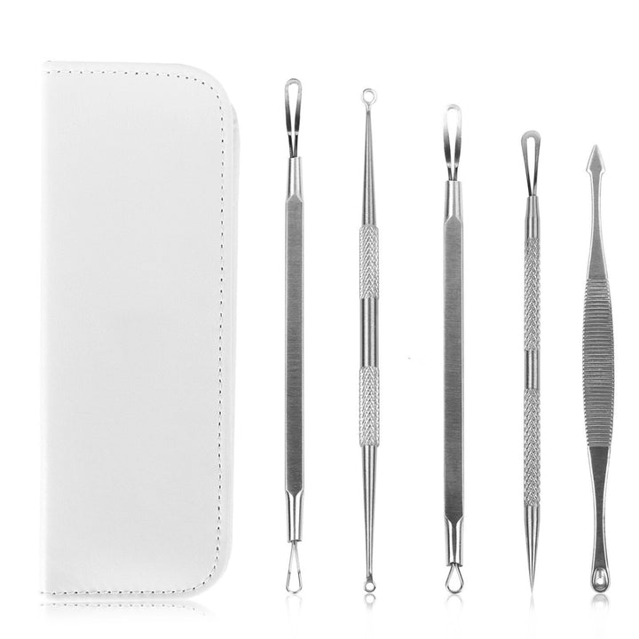 5Pcs Blackhead Remover Kit Pimple Comedone Extractor Tool Set Stainless Steel Facial Acne Blemish Whitehead Image 1