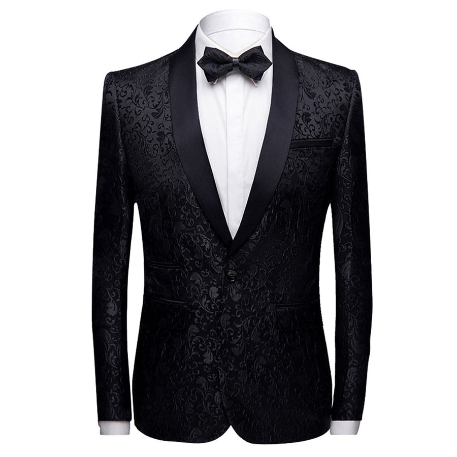 Men Blazer Luxury Printing Single Button Wedding Party Date Streetwear Fashion Autumn Business Casual Jacket Image 1
