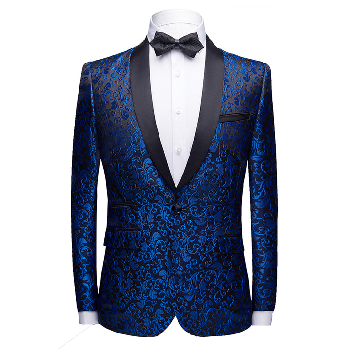 Men Blazer Luxury Printing Single Button Wedding Party Date Streetwear Fashion Autumn Business Casual Jacket Image 2