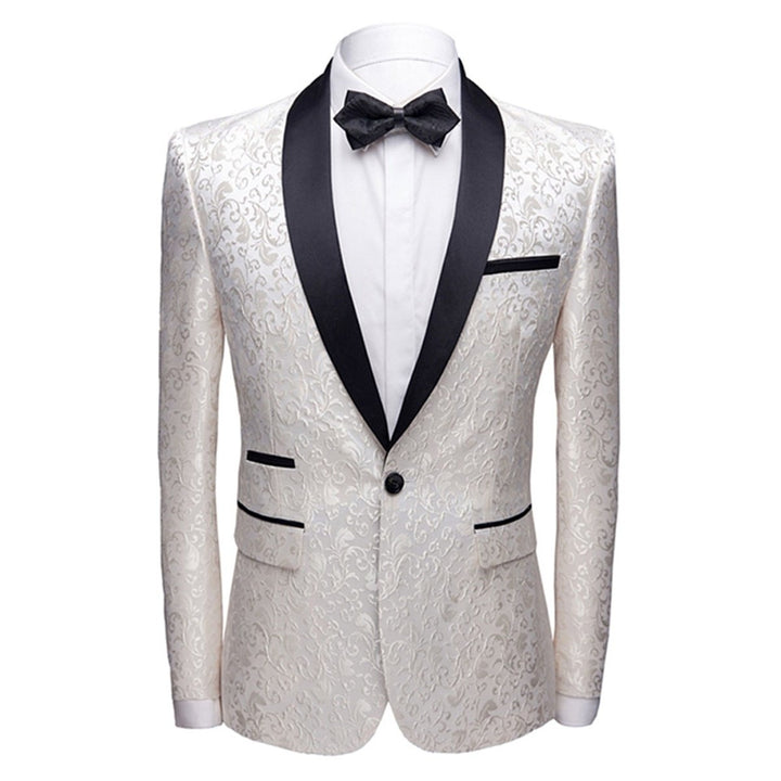Men Blazer Luxury Printing Single Button Wedding Party Date Streetwear Fashion Autumn Business Casual Jacket Image 1
