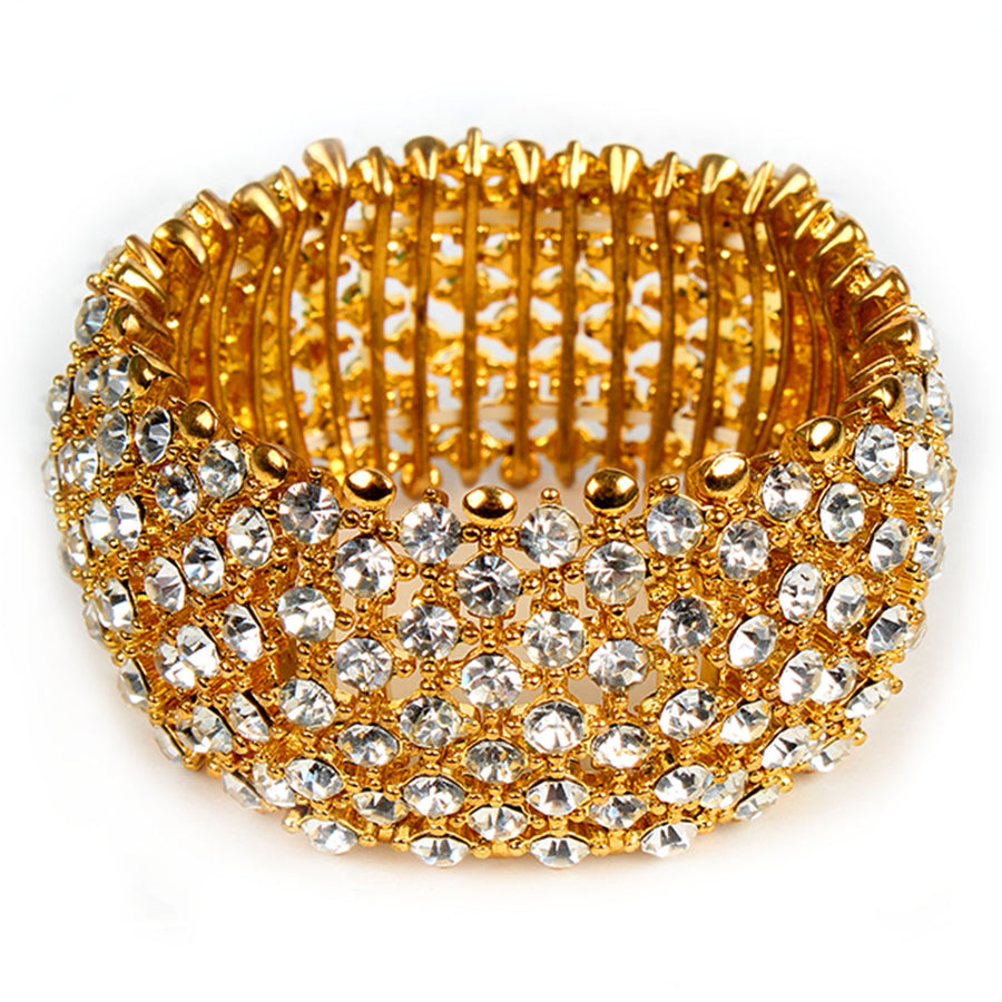 Noble Burnished Gold Bling Rhinestone Bracelet Image 1