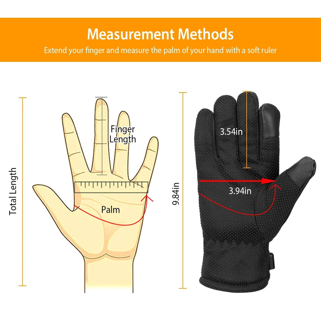 Electric Heated Gloves USB Plug Touchscreen Thermal Gloves Leather Windproof Winter Hands Warmer Image 3