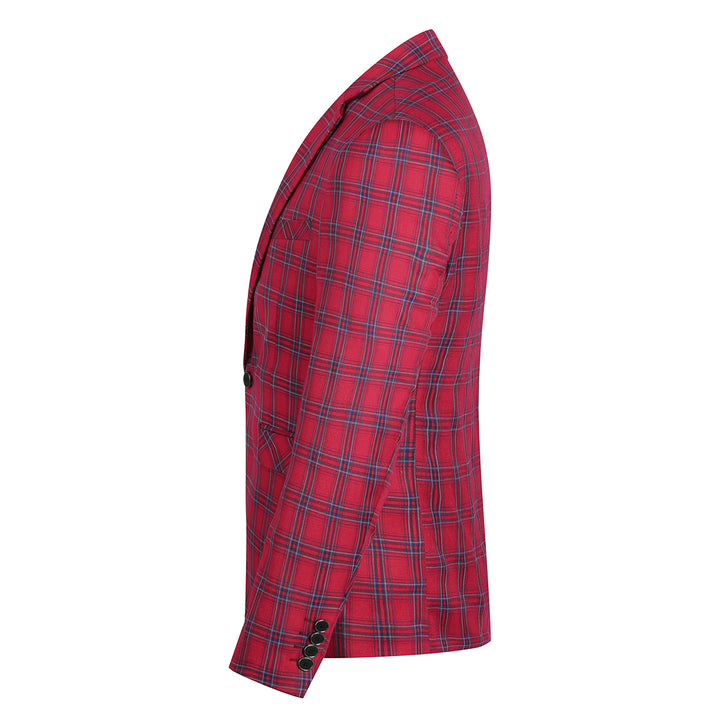Men Blazer Jacket One Button Slim Fit Vintage Plaid Gentleman Business Social Slim Fit Trendy Men Coat Image 4