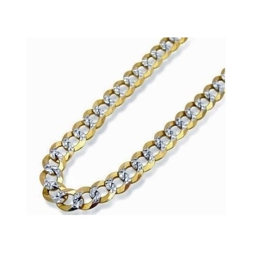 18k Gold Filled Two Tone Diamond cut Cuban Link  Chain Image 1