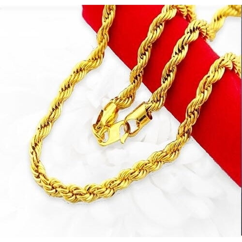 Unisex 14k Gold Filled 2MM Rope Chain 24" Image 1