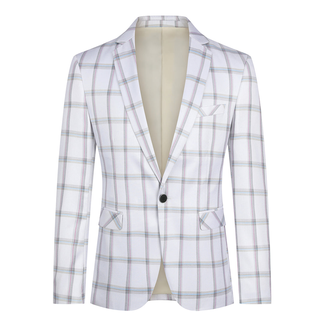 Mens Plaid Blazer Sport Coats Jackets Casual Checkered Image 2