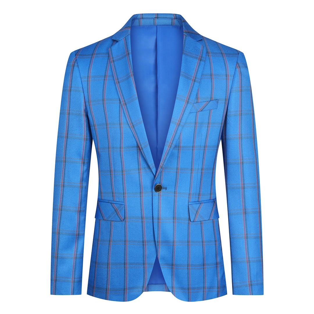 Mens Plaid Blazer Sport Coats Jackets Casual Checkered Image 4