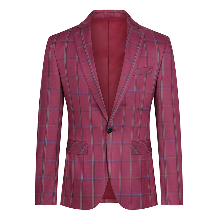 Mens Plaid Blazer Sport Coats Jackets Casual Checkered Image 1