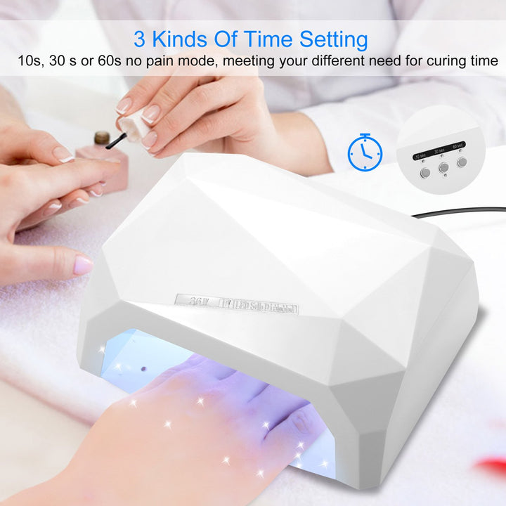 36W UV LED Nail Lamp Curing Machine 15 LEDs Portable Gel Dryer US Plug Image 2