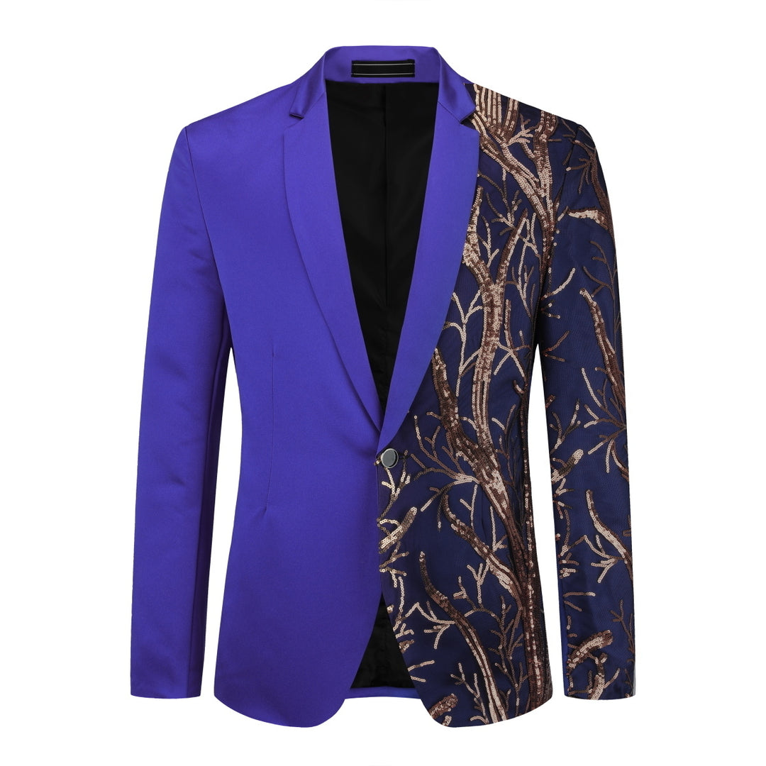Men Blazer Slim Fit One Button Spring Autumn Luxury Sequin Party Stage Fashion Patchwork Business Casual Jacket Image 1