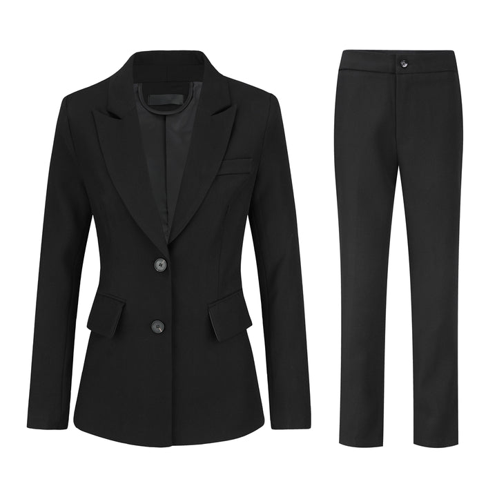 2 Pieces Women Business Suit Elegant Solid Color Suit Women Single Breasted Slim Fit Long Sleeve Spring Autumn Office Image 4