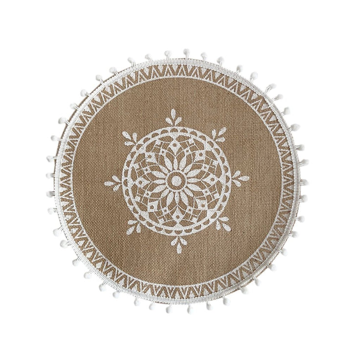 Heat Resistant Mat Cotton And linen Table Insulation Pad Bohemian Woven Placemat Decoration Round Dining Table Mat Image 1