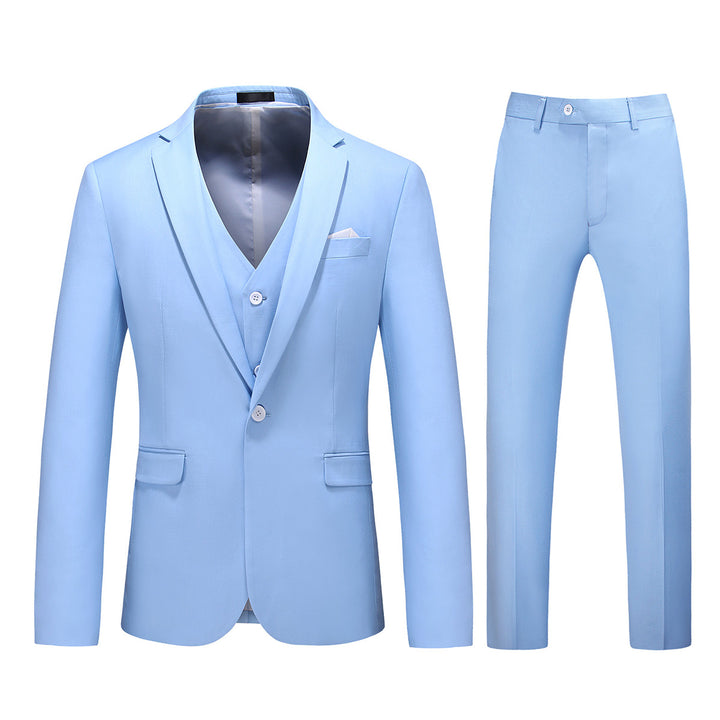 3PCS Men Suit Wedding Business Formal Slim Fit Luxury Solid Color Single Button Spring Autumn Office Work Party Suits Image 3