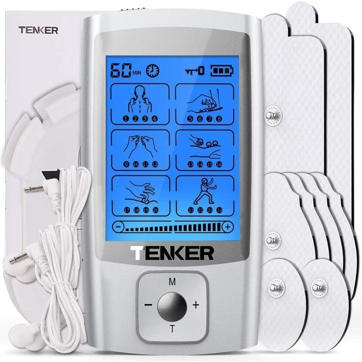 EMS TENS Unit with 8 Electrode Pads Rechargeable Muscle Stimulator Pain Reliever for Muscle Stiffness Image 1