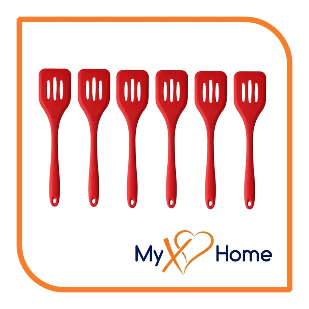 8" Red Silicone Slotted Turner by MyXOHome (1 2 4 or 6 Slotted Turners) Image 1