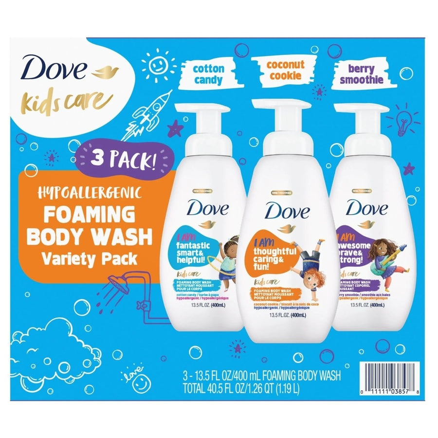 Dove Kids Care Foaming Body Wash Variety Pack 13.5 Fluid Ounce (Pack of 3) Image 1