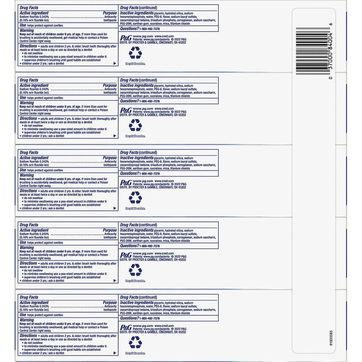 Crest 3D White Advanced Whitening Toothpaste 5.2 Ounce (Pack of 5) Image 4