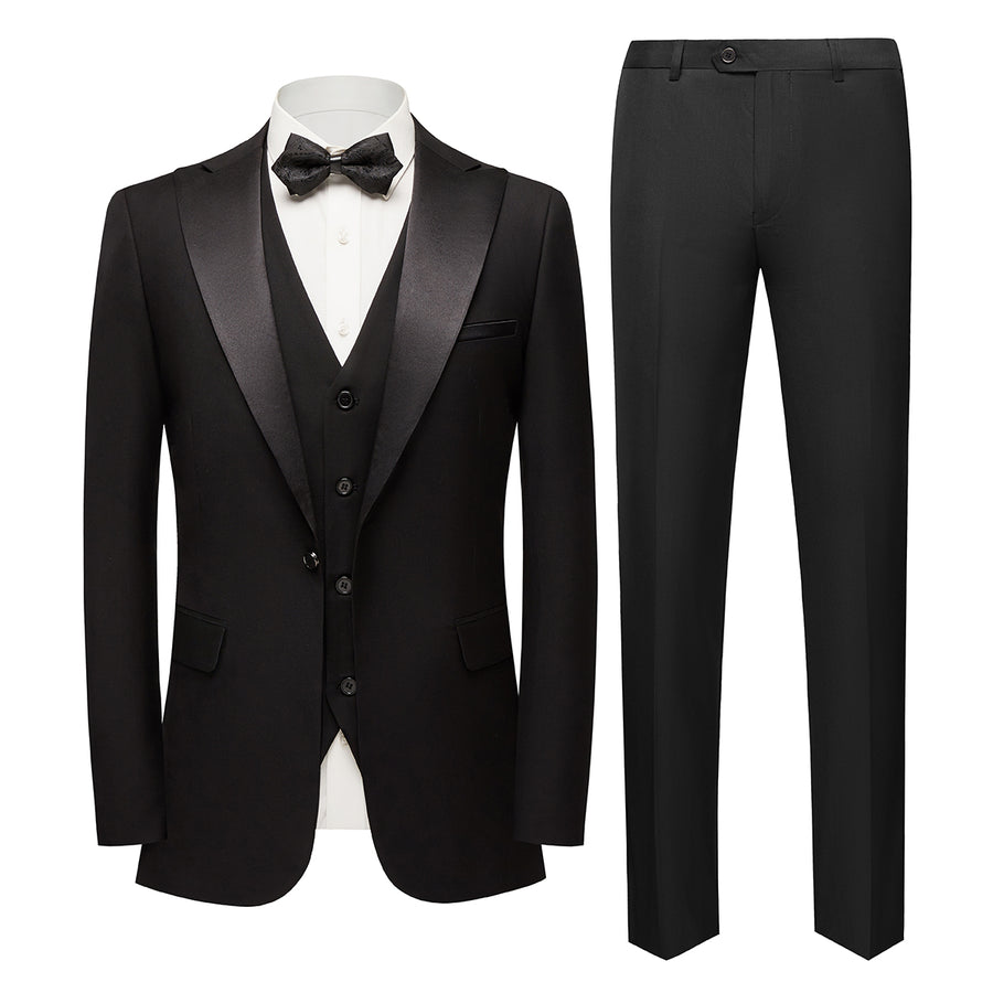 3 Pieces Men Suit Set Wedding Party Business Casual Suits Men Notched Lapel One Button Boutique Slim Fit Blazer Jacket + Image 1