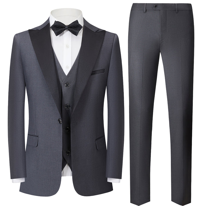 3 Pieces Men Suit Set Wedding Party Business Casual Suits Men Notched Lapel One Button Boutique Slim Fit Blazer Jacket + Image 1