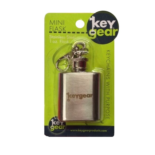KeyGear MINI FLASK Stainless Steel 1oz Silver Flask Image 3
