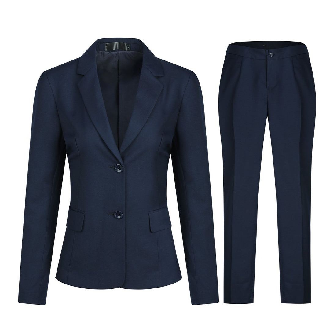 Women Blazer Set 2 Piece Women Office Suit Fashion Blazer And Pants Sets Spring Summer Single Breasted Solid Color Slim Image 1