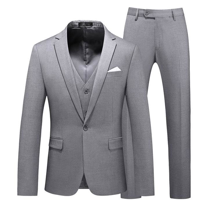 3 Pieces Men Business Suit Boutique Slim Fit One Button Men Suit Set Groom Wedding Fashion Spring Summer Blazer Sets Image 3