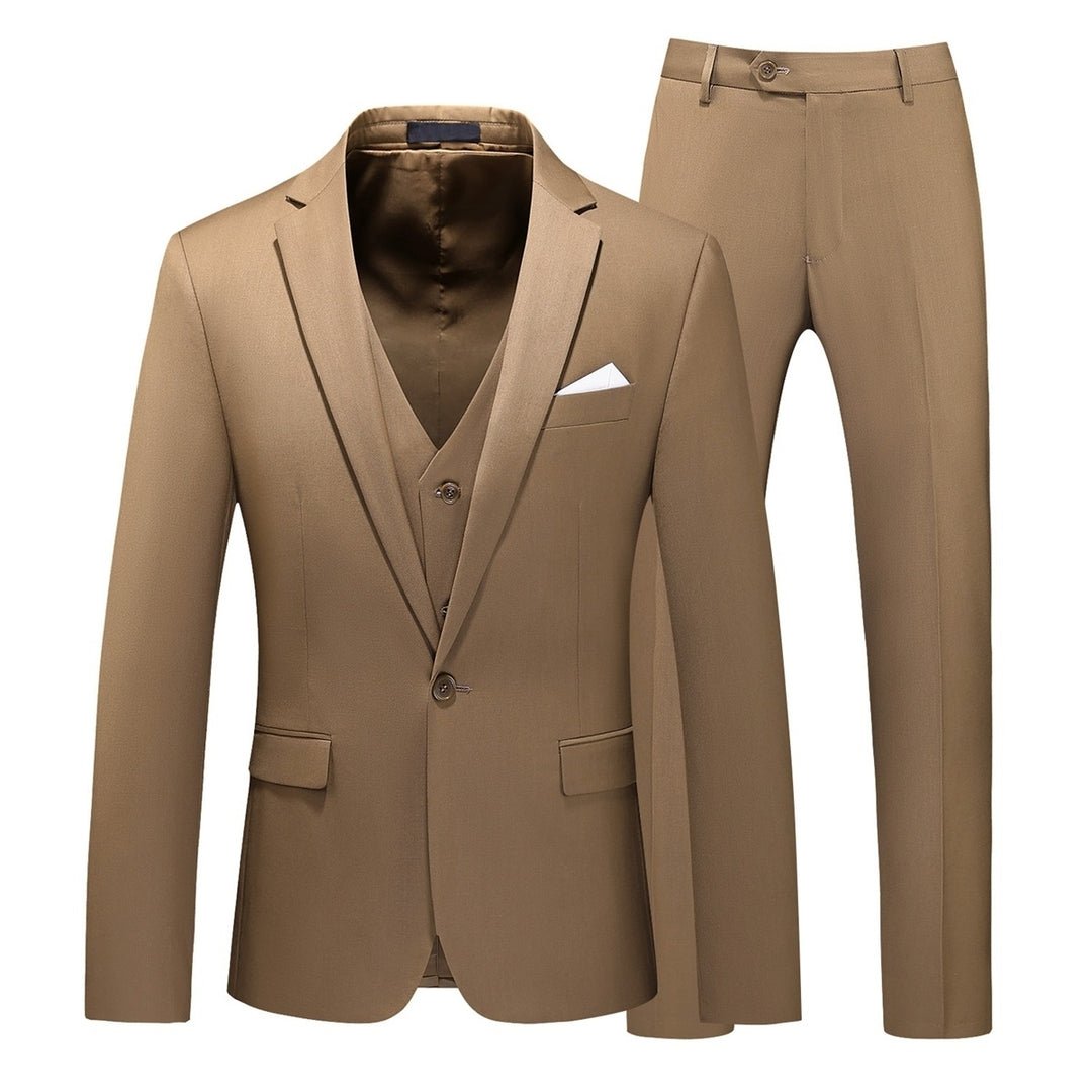 3 Pieces Men Business Suit Boutique Slim Fit One Button Men Suit Set Groom Wedding Fashion Spring Summer Blazer Sets Image 4