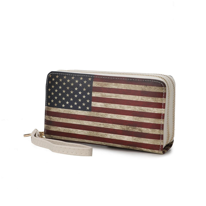 MKF Collection Uriel Vegan Leather Womens FLAG Wristlet Wallet by Mia K Image 2