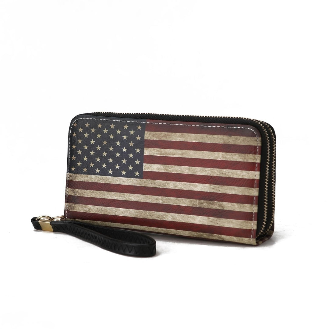 MKF Collection Uriel Vegan Leather Womens FLAG Wristlet Wallet by Mia K Image 3