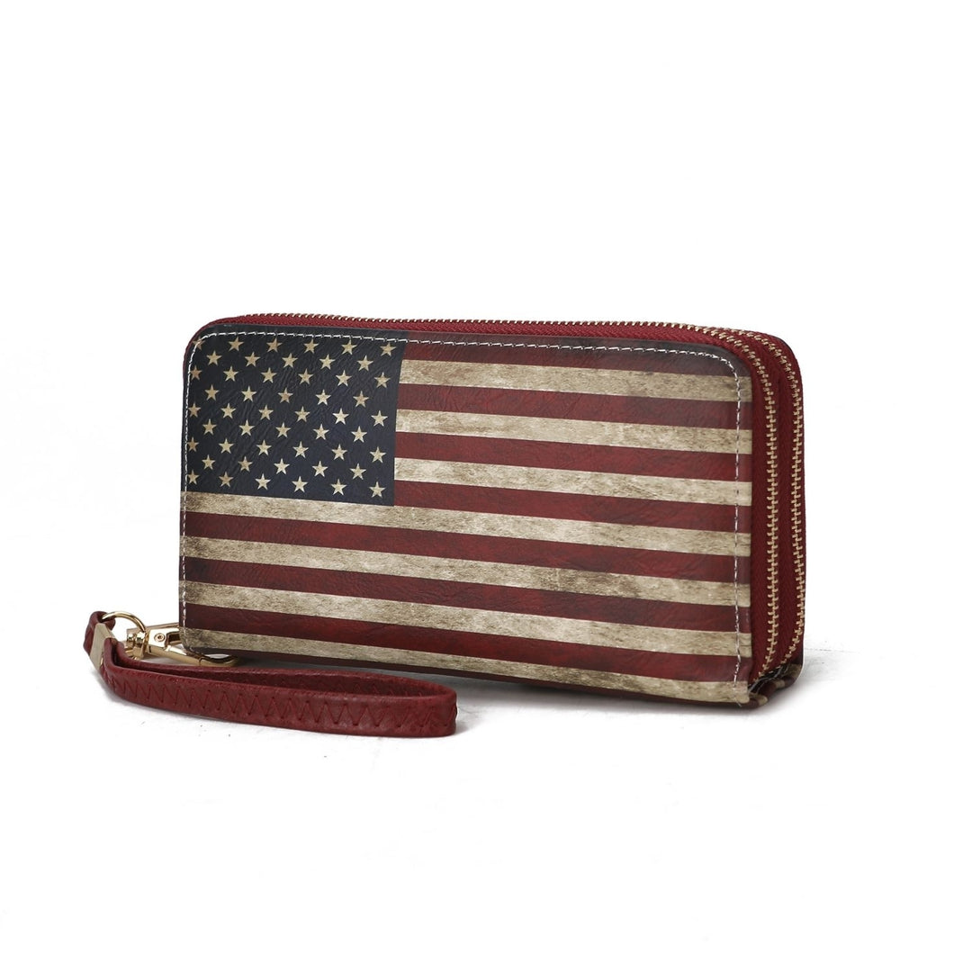 MKF Collection Uriel Vegan Leather Womens FLAG Wristlet Wallet by Mia K Image 4