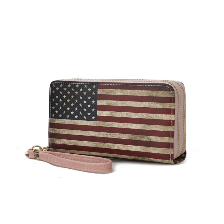 MKF Collection Uriel Vegan Leather Womens FLAG Wristlet Wallet by Mia K Image 1