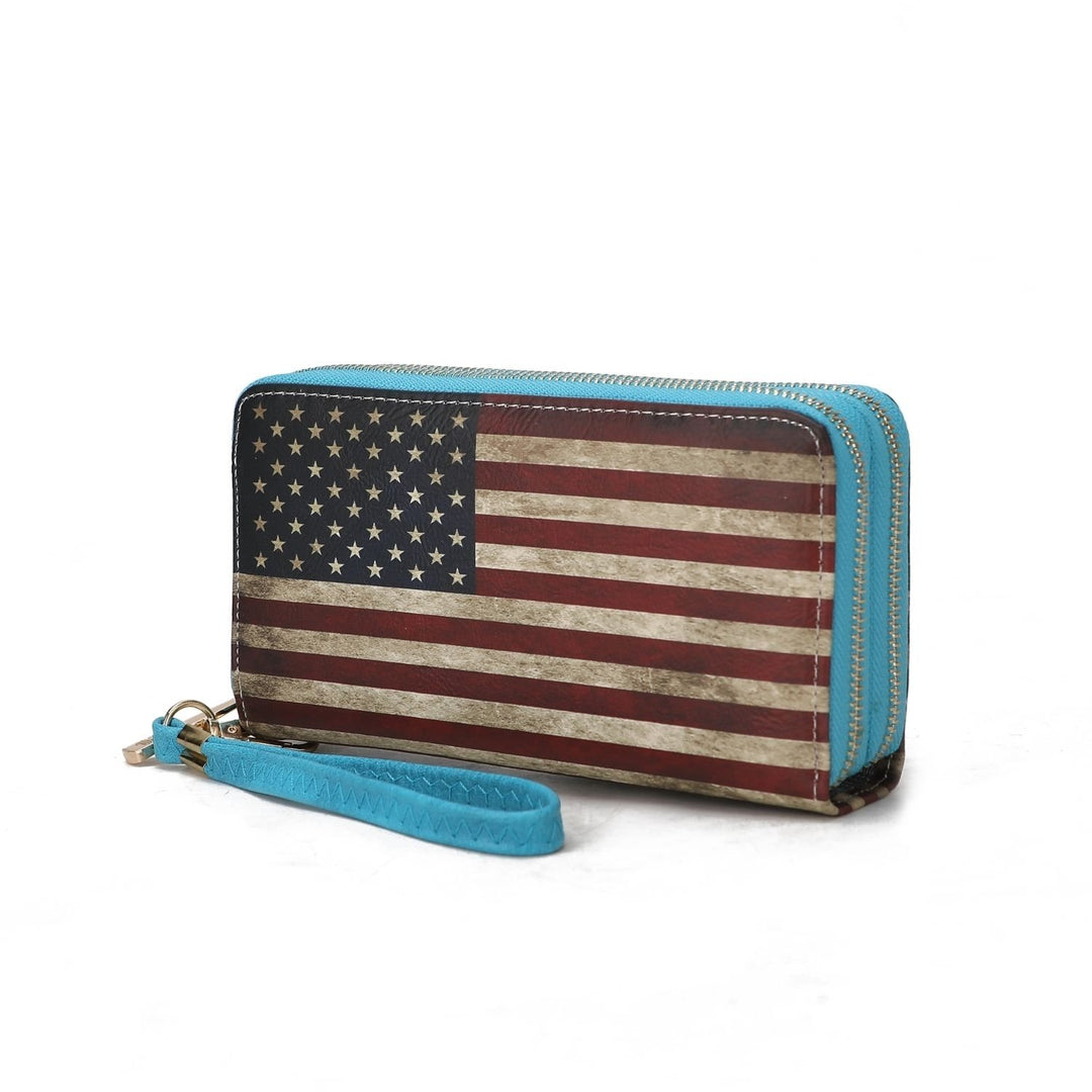 MKF Collection Uriel Vegan Leather Womens FLAG Wristlet Wallet by Mia K Image 1