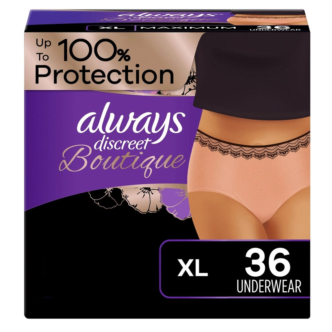 Always Discreet Boutique Incontinence Underwear Maximum Absorbency XL (36 Ct) Image 1