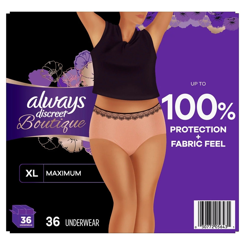 Always Discreet Boutique Incontinence Underwear Maximum Absorbency XL (36 Ct) Image 2