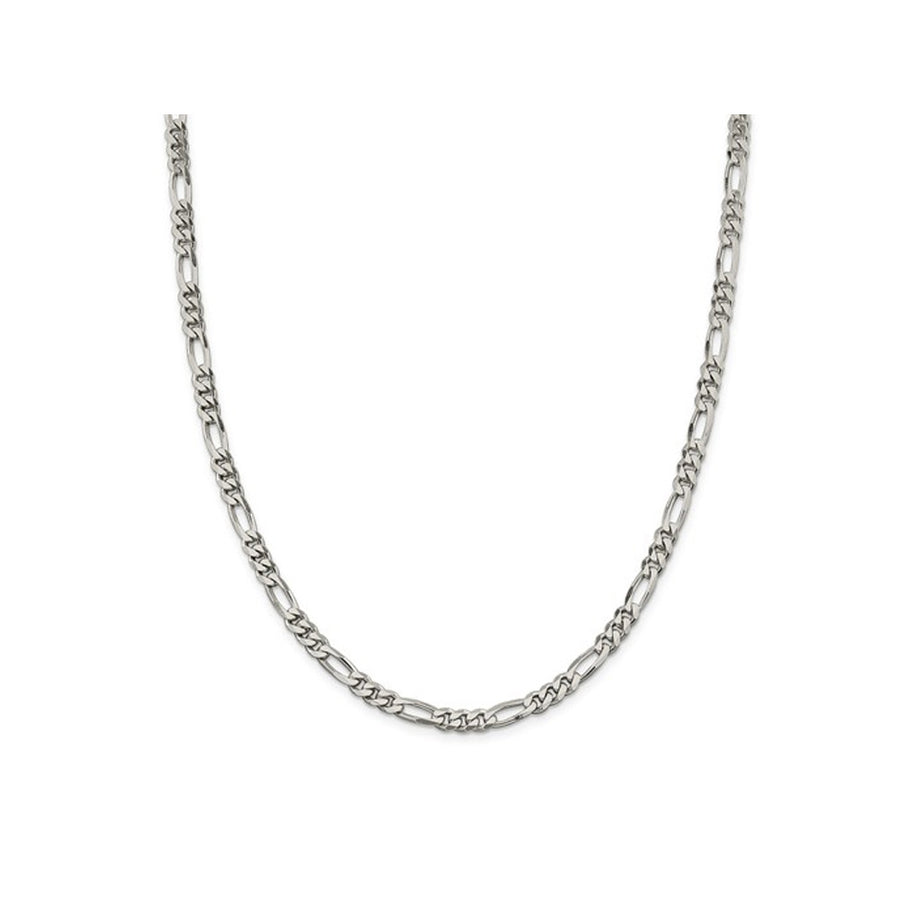Sterling Silver Figaro Chain Necklace 22 Inches (4.50mm) Image 1