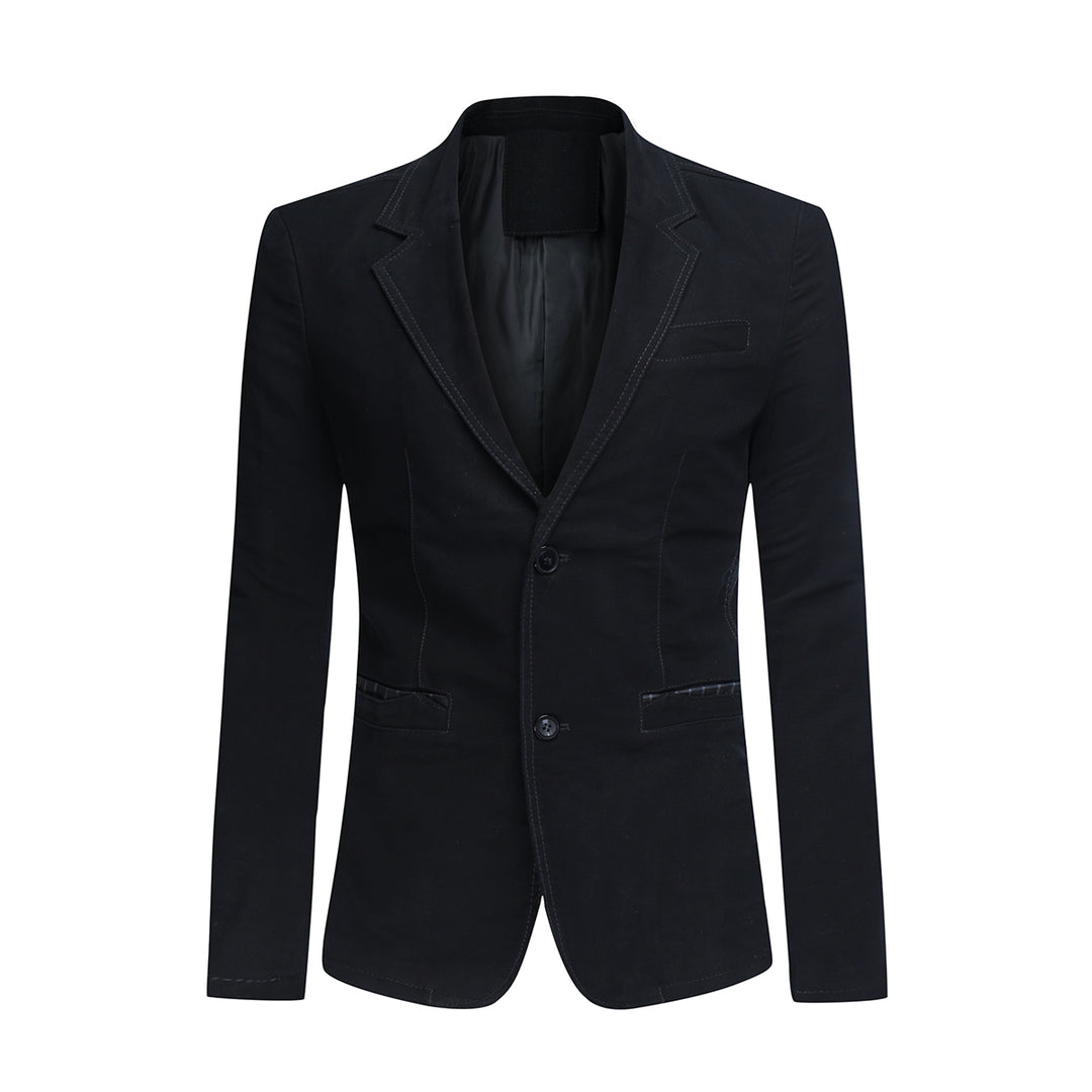 Men Blazer Casual Autumn Suit Jacket Slim Fit Solid Color Buttons Men Coat Retro Office Work Street Wear Image 4
