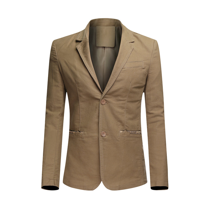 Men Blazer Casual Autumn Suit Jacket Slim Fit Solid Color Buttons Men Coat Retro Office Work Street Wear Image 1