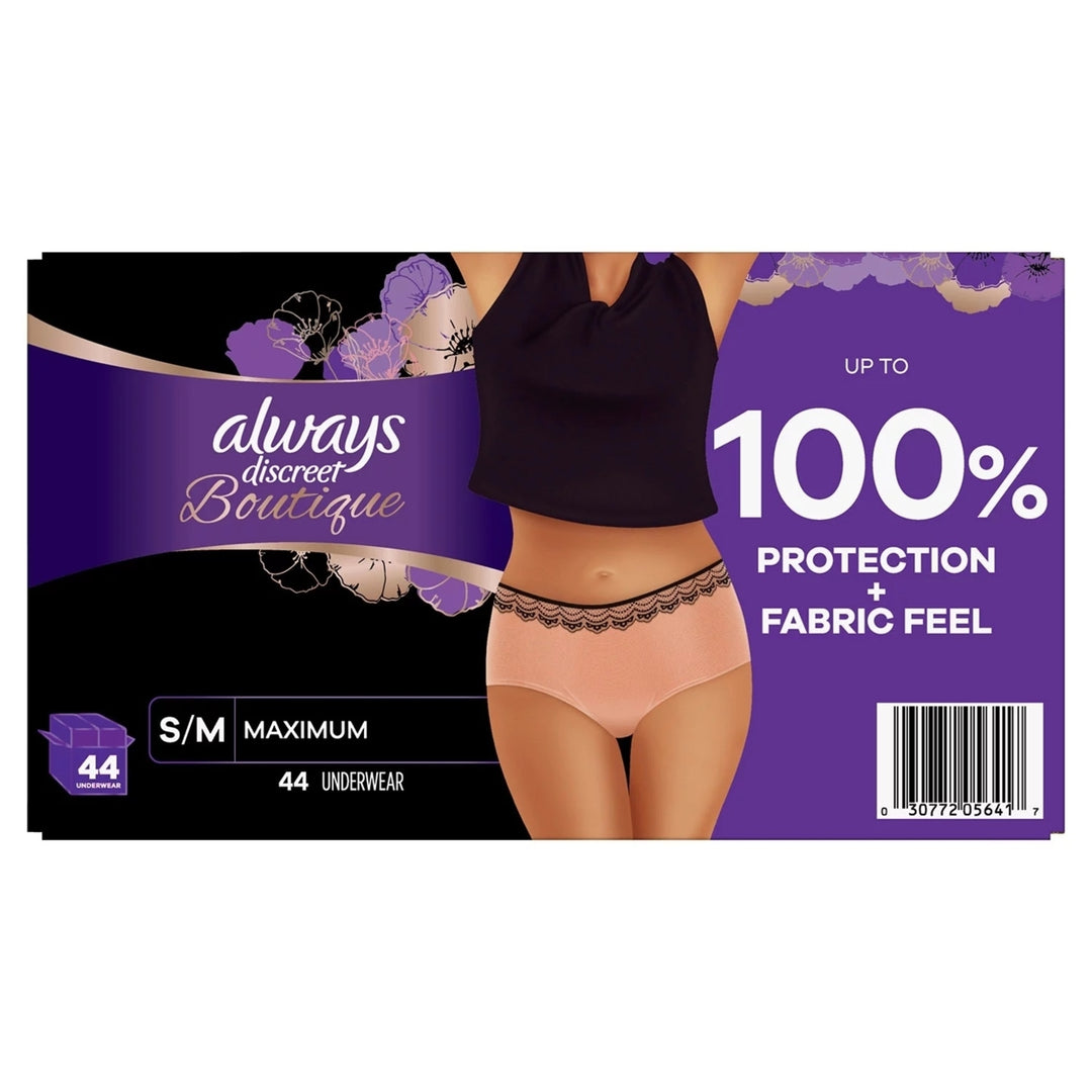 Always Discreet Boutique Incontinence Underwear Maximum Absorbency S/M (44 Ct) Image 2