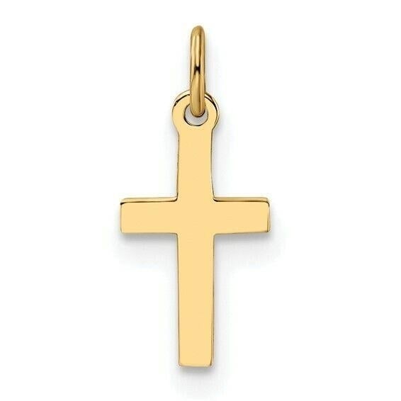 14k Polished Solid Cross Pendant Image 1